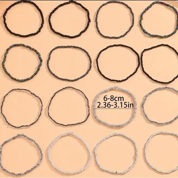 Bohemian Style 18-Piece Adjustable Anklets - Picture 4 of 4